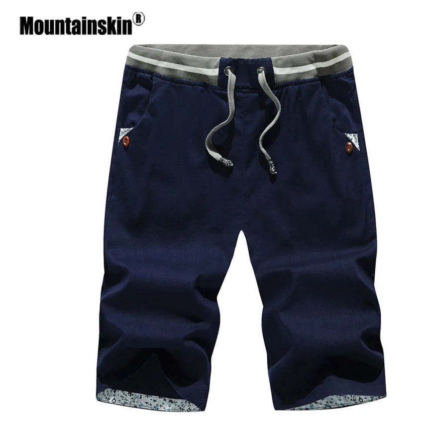 Mountainskin 4XL мужские летние шорты пляжные хлопковые повседневные однотонные homme