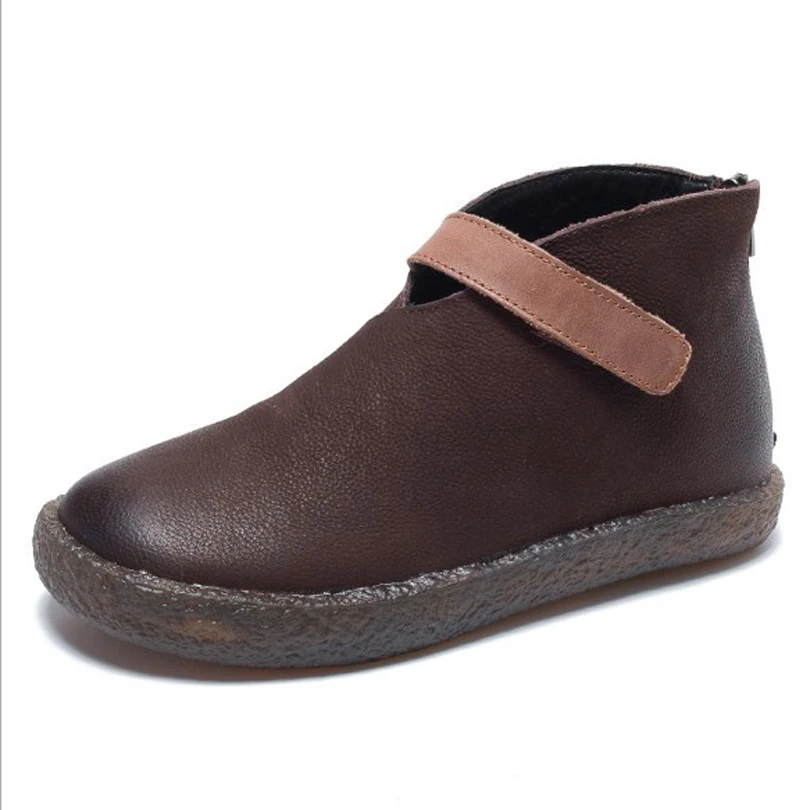 Ankle Zipper Snow Solid Flat With Black Coffee Boots Genuine Natural Cow Leather Equestrian Zipper Shoes For Woman Handmade
Ankle Zipper Snow Solid Flat With Black Coffee Boots Genuine Natural Cow Leather Equestrian Zipper Shoes For Woman Handmade