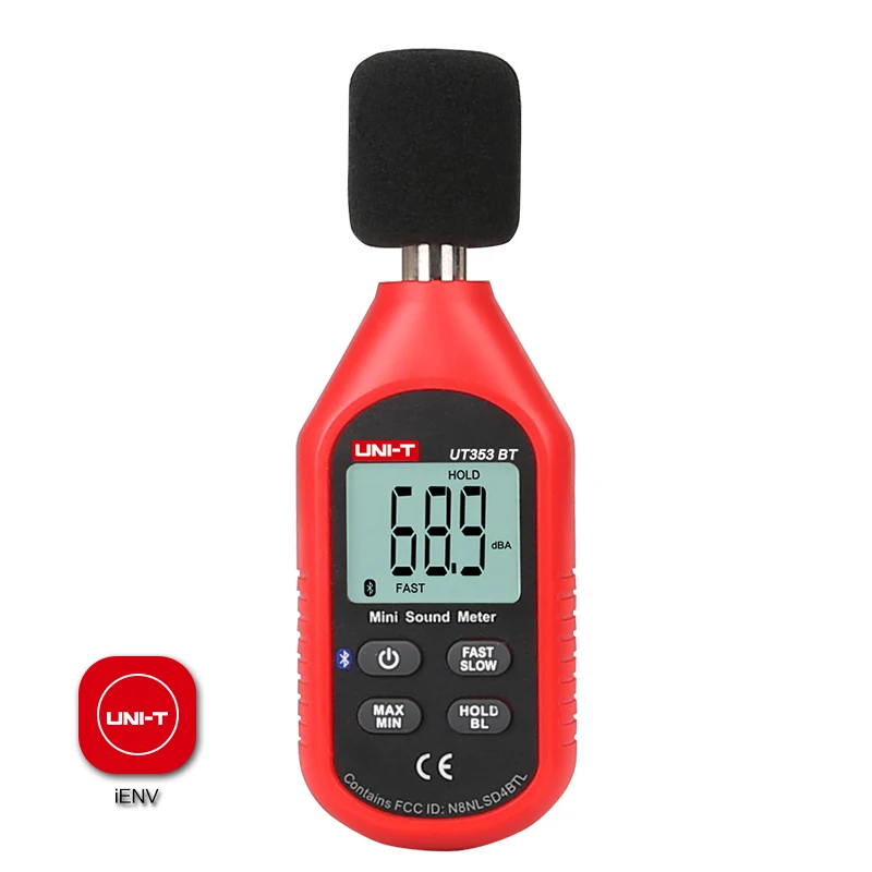 UNI-T UT353BT Mini Sound level meter Bluetooth Decibel meter Noise Audio detector 30~130db Data hold LCD Backlight IENV
UNI-T UT353BT Mini Sound level meter Bluetooth Decibel meter Noise Audio detector 30~130db Data hold LCD Backlight IENV