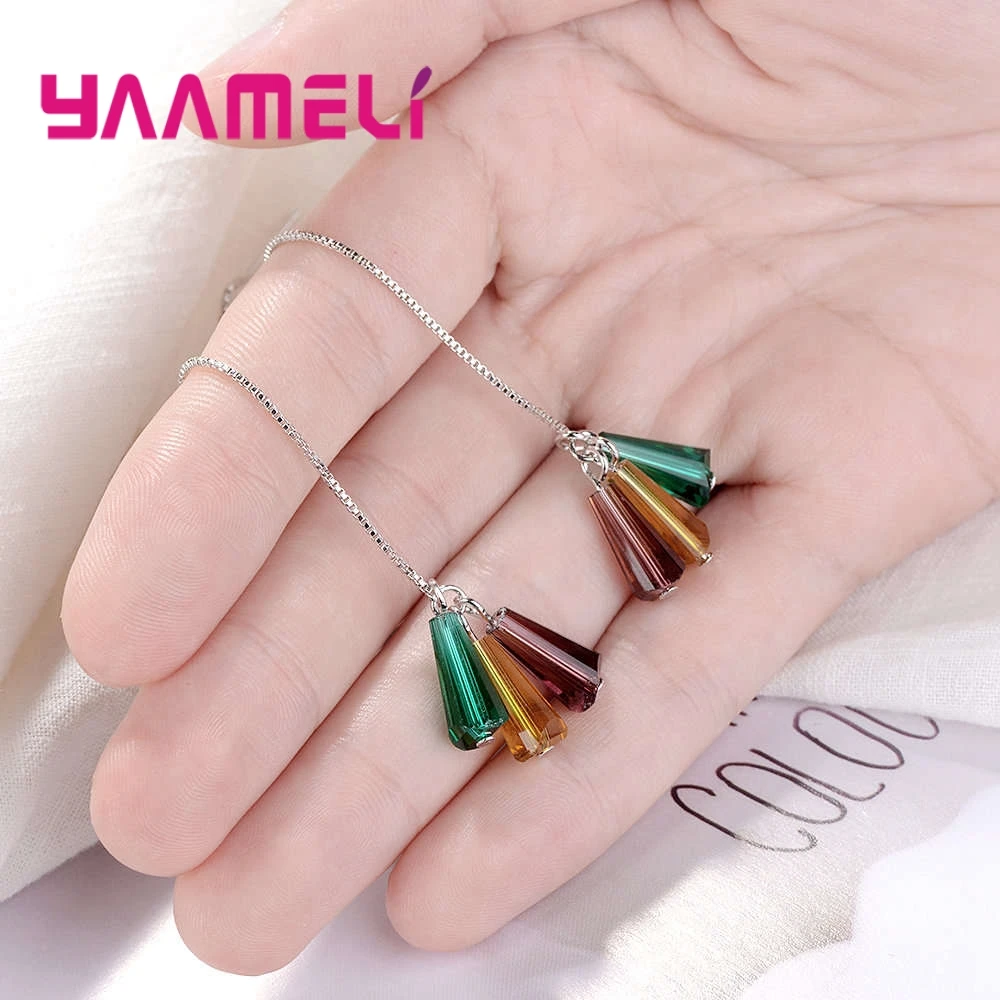Sweet Coloured Glaze Drop Earring S925 Sterling Silver Long Tassel Ear Accessory for Women Female Ethnic Stylish Jewelry
Sweet Coloured Glaze Drop Earring S925 Sterling Silver Long Tassel Ear Accessory for Women Female Ethnic Stylish Jewelry