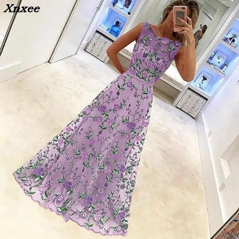2018 New Women Sleeveless Embroidery flower Wedding Bridesmaid Elegant Female Long Party Ball Prom Gown Voile Long Dresses Xnxee
2018 New Women Sleeveless Embroidery flower Wedding Bridesmaid Elegant Female Long Party Ball Prom Gown Voile Long Dresses Xnxee