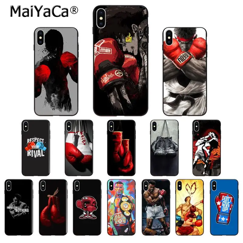 Боксерские перчатки MaiYaCa силиконовый мягкий черный чехол из ТПУ для iPhone 6S 6plus 7 7plus