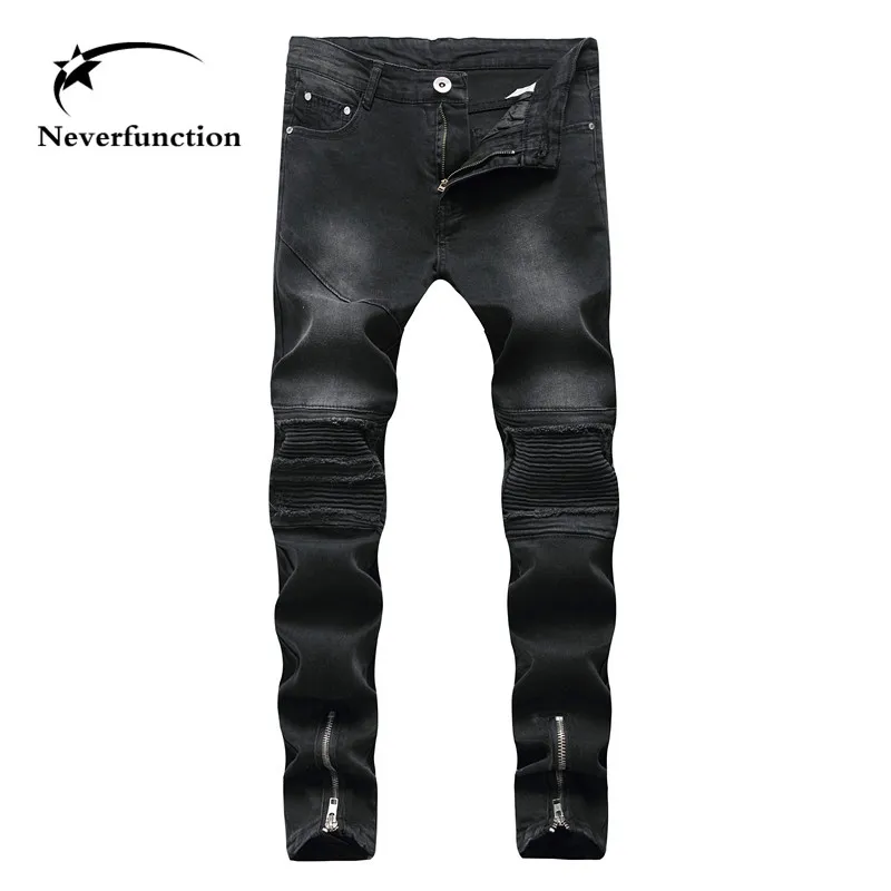 Men's knee Pleated Jeans Fashion High Street Hem Zipper Design Stretch Skinny Ripped Biker Jeans Distressed For Men Trousers
Men's knee Pleated Jeans Fashion High Street Hem Zipper Design Stretch Skinny Ripped Biker Jeans Distressed For Men Trousers