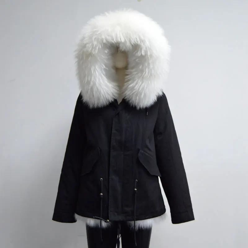 Winter Women Jacket black outside shell Fox long fur Liner Parka Big White collar Jacket
Winter Women Jacket black outside shell Fox long fur Liner Parka Big White collar Jacket