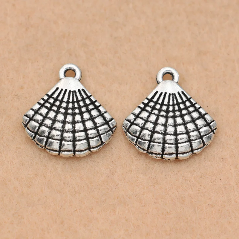 10pcs Antique Silver Plated Shell Charms Pendants for Jewelry Making Bracelet Accessories Diy Findings 17x16mm | Украшения и
