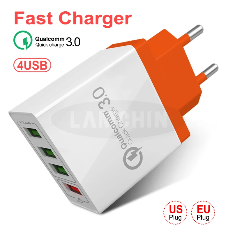Universal USB Travel Mobile Phone Charger 4 Port Plug Wall Charger for Samsung iPhone Huawei Quick Charge 3.0 Fast Charger
Universal USB Travel Mobile Phone Charger 4 Port Plug Wall Charger for Samsung iPhone Huawei Quick Charge 3.0 Fast Charger