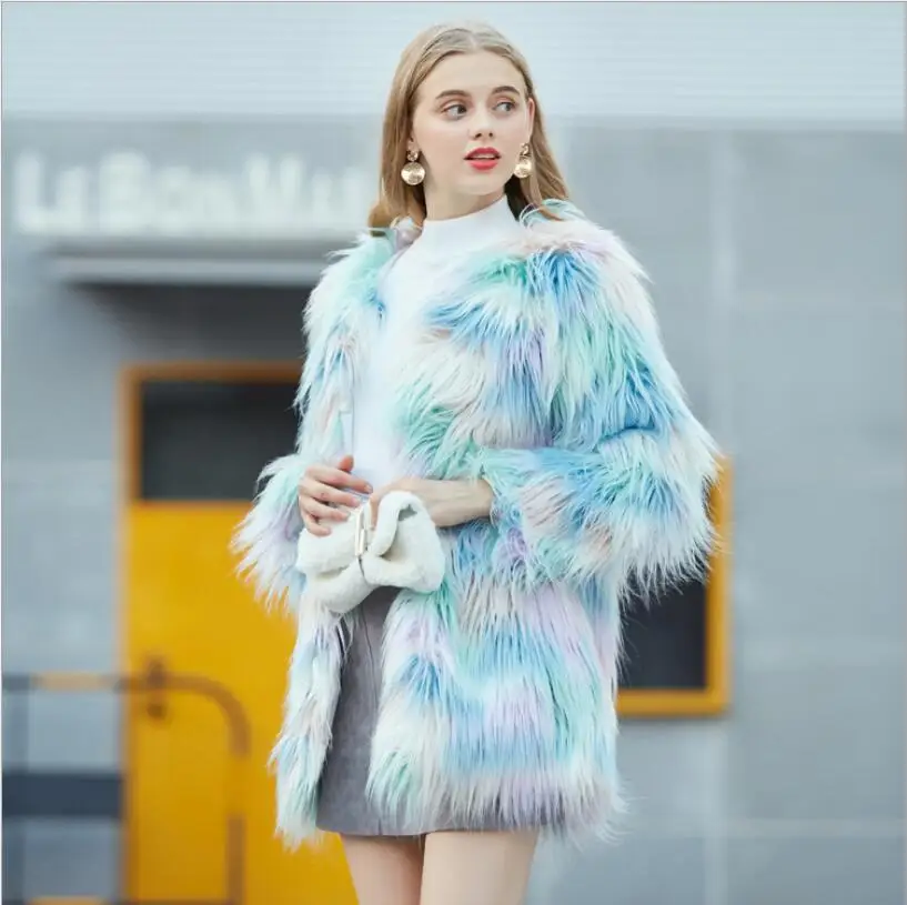 2018 Winter Fashion Sweet Faux Fur Blue Jacket Women's Long Sleeve Faux Fur Jacket
2018 Winter Fashion Sweet Faux Fur Blue Jacket Women's Long Sleeve Faux Fur Jacket