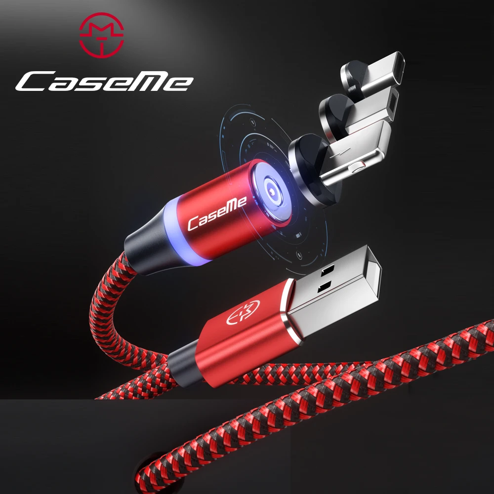 Магнитный USB кабель 3 в 1 CaseMe для Samsung Huawei iPhone XS MAX штекер Micro Type C шнур Быстрая