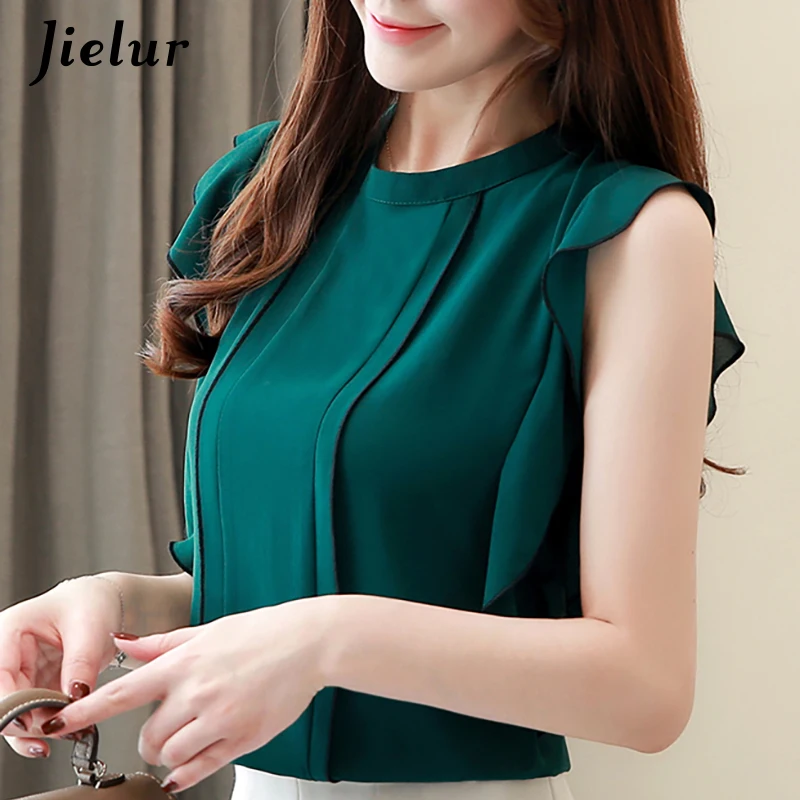 Jielur Summer 2020 New Ladies Chiffon Shirt Ruffles Sleeveless Patchwork Women's Blouses Korean Elegant Slim Blouse Female S-2XL
Jielur Summer 2020 New Ladies Chiffon Shirt Ruffles Sleeveless Patchwork Women's Blouses Korean Elegant Slim Blouse Female S-2XL