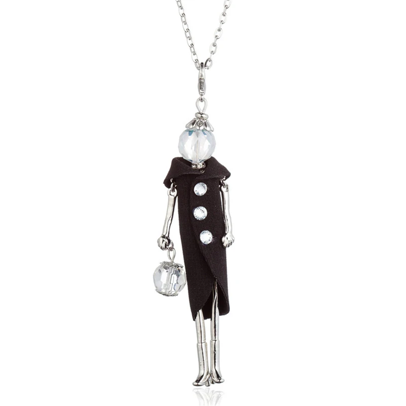 New 3 Buttons Black White Dress Girl Necklaces&Pendants Classic Paris Girl Doll Charm Statement Collares For Women Maxi Jewelry
New 3 Buttons Black White Dress Girl Necklaces&Pendants Classic Paris Girl Doll Charm Statement Collares For Women Maxi Jewelry