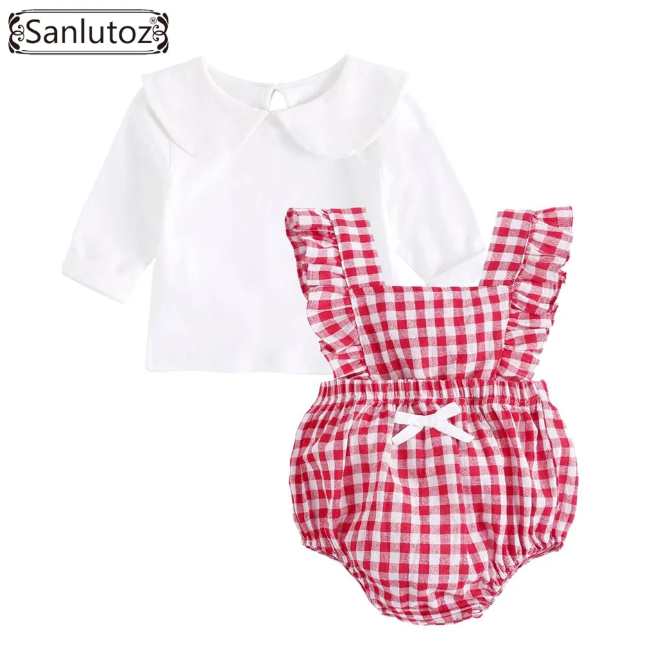 Sanlutoz Fashion Plaid Baby Clothes 2pcs Casual Cotton Baby Girls Long-Sleeved T-shirt + Rompers Newborn Infant Clothing
Sanlutoz Fashion Plaid Baby Clothes 2pcs Casual Cotton Baby Girls Long-Sleeved T-shirt + Rompers Newborn Infant Clothing
