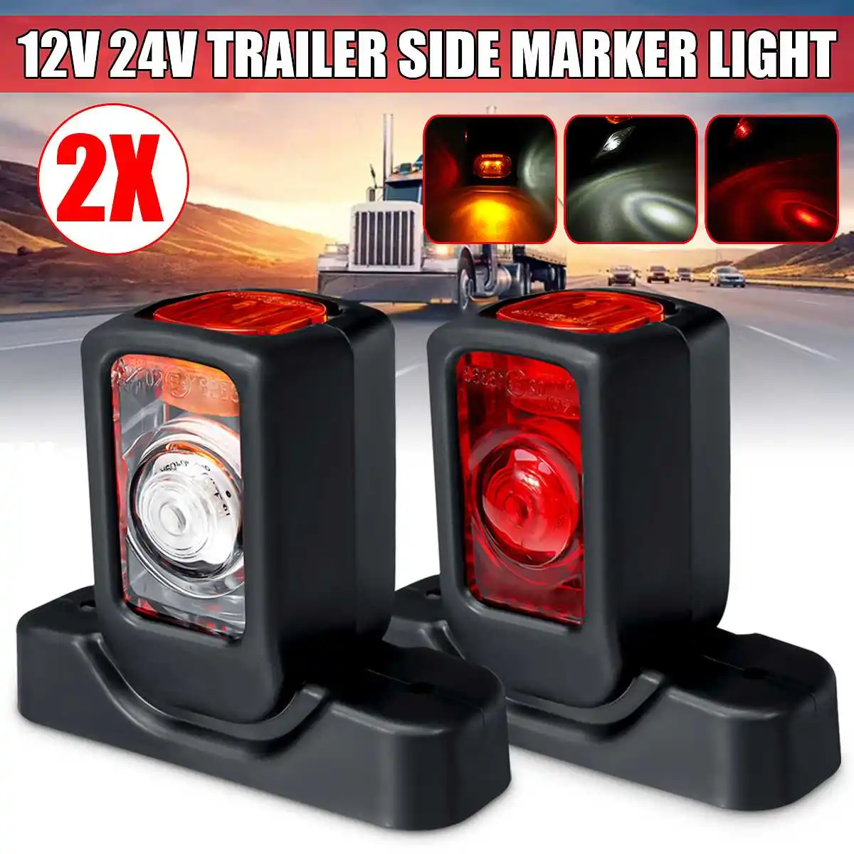 12/24V Truck LED Side Marker Light Triple Amber White Red Indicator Lamps For Trailer Lorry RV Bus
12/24V Truck LED Side Marker Light Triple Amber White Red Indicator Lamps For Trailer Lorry RV Bus