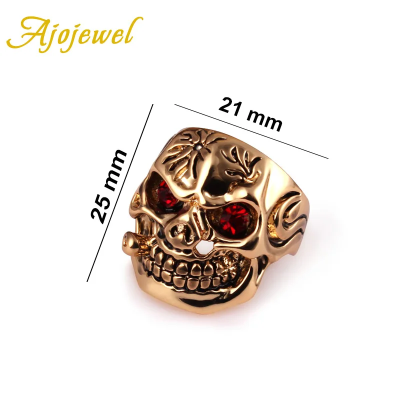 Ajojewel Size 8-10 Gold-color Mens Skull Rings With Red Crystal Eyes Anillo Cristal Rojo Punk
Ajojewel Size 8-10 Gold-color Mens Skull Rings With Red Crystal Eyes Anillo Cristal Rojo Punk