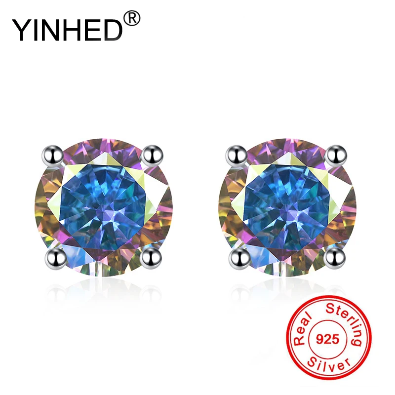 YINHED Real Pure 925 Sterling Silver Stud Earrings for Women and Men With AAA+ Colorful Cubic Zirconia Fashion Jewelry ZE085
YINHED Real Pure 925 Sterling Silver Stud Earrings for Women and Men With AAA+ Colorful Cubic Zirconia Fashion Jewelry ZE085
