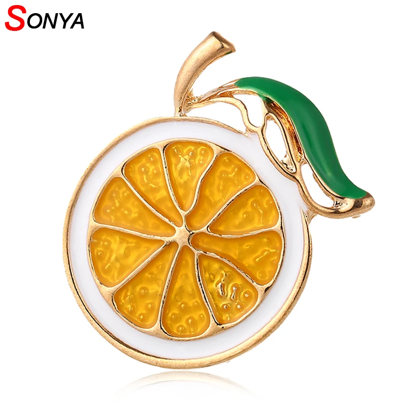 Фото Эмалированная брошь в виде лимона SONYA унисекс для женщин и мужчин - купить
