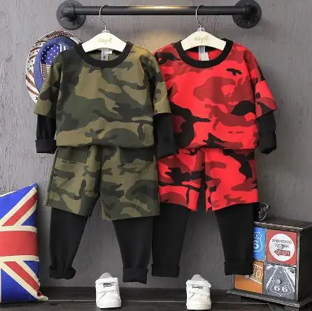Spring Autumn New Children Clothing Set Baby Boy Kids long Sleeve Fake 2 camouflage t-shirts and pants 2pc 2-6years
Spring Autumn New Children Clothing Set Baby Boy Kids long Sleeve Fake 2 camouflage t-shirts and pants 2pc 2-6years