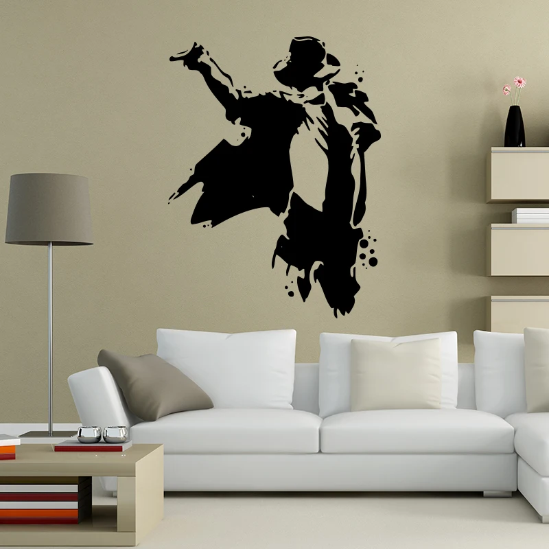 

Art Design Cheap Portrait Home Decoration Vinyl Michael Jackson Wall Sticker Removable Music Star Decal Room Decor For Room