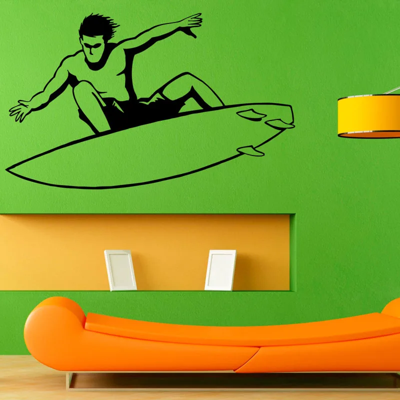

ZOOYOO Surfing Sports Wall Stickers Vinyl Art Wall Decals Home Decor Removable Living Room Boys Rooms Decoration