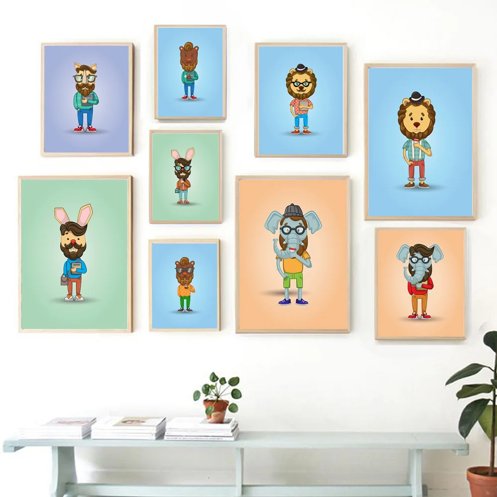 Cartoon Elephant Lion Rhinoceros Rabbit Nordic Posters and Prints Wall Art Canvas Painting Wall Pictures Baby Kids Room Decor
Cartoon Elephant Lion Rhinoceros Rabbit Nordic Posters and Prints Wall Art Canvas Painting Wall Pictures Baby Kids Room Decor