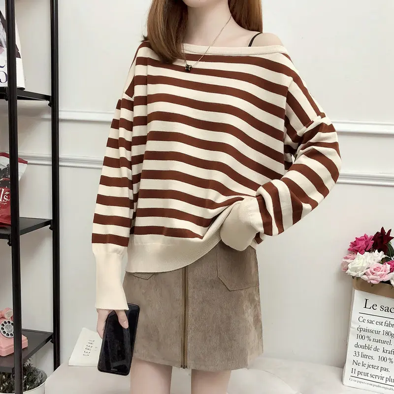 women's clothing 2019 new arrival women spring autumn slash neck striped knitted sweaters ladies loose pullovers sweater 4 color
women's clothing 2019 new arrival women spring autumn slash neck striped knitted sweaters ladies loose pullovers sweater 4 color