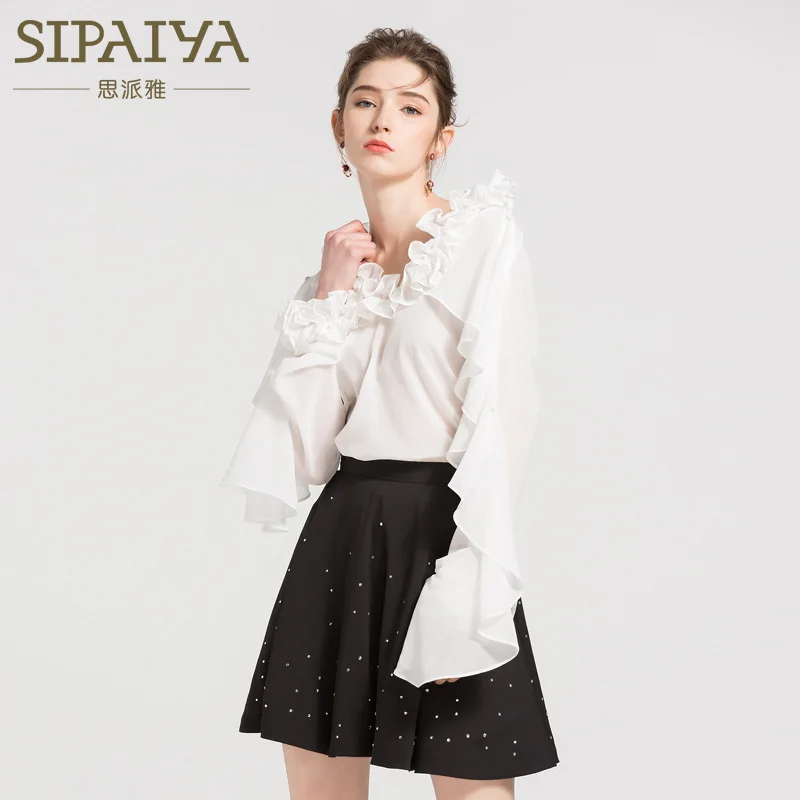 New Version Perspective Sexy Shirt Women Long Sleeve Westernized Lace Sleeve Top
New Version Perspective Sexy Shirt Women Long Sleeve Westernized Lace Sleeve Top