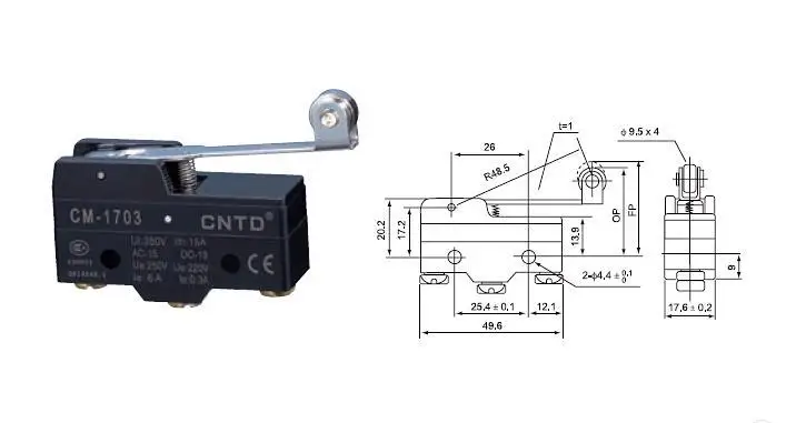 Высококачественный оригинальный CNTD CM-1703 Micro Switch/концевой выключатель Ui 380 В Ith 15A для электрического вилочного погрузчика
Высококачественный оригинальный CNTD CM-1703 Micro Switch/концевой выключатель Ui 380 В Ith 15A для электрического вилочного погрузчика