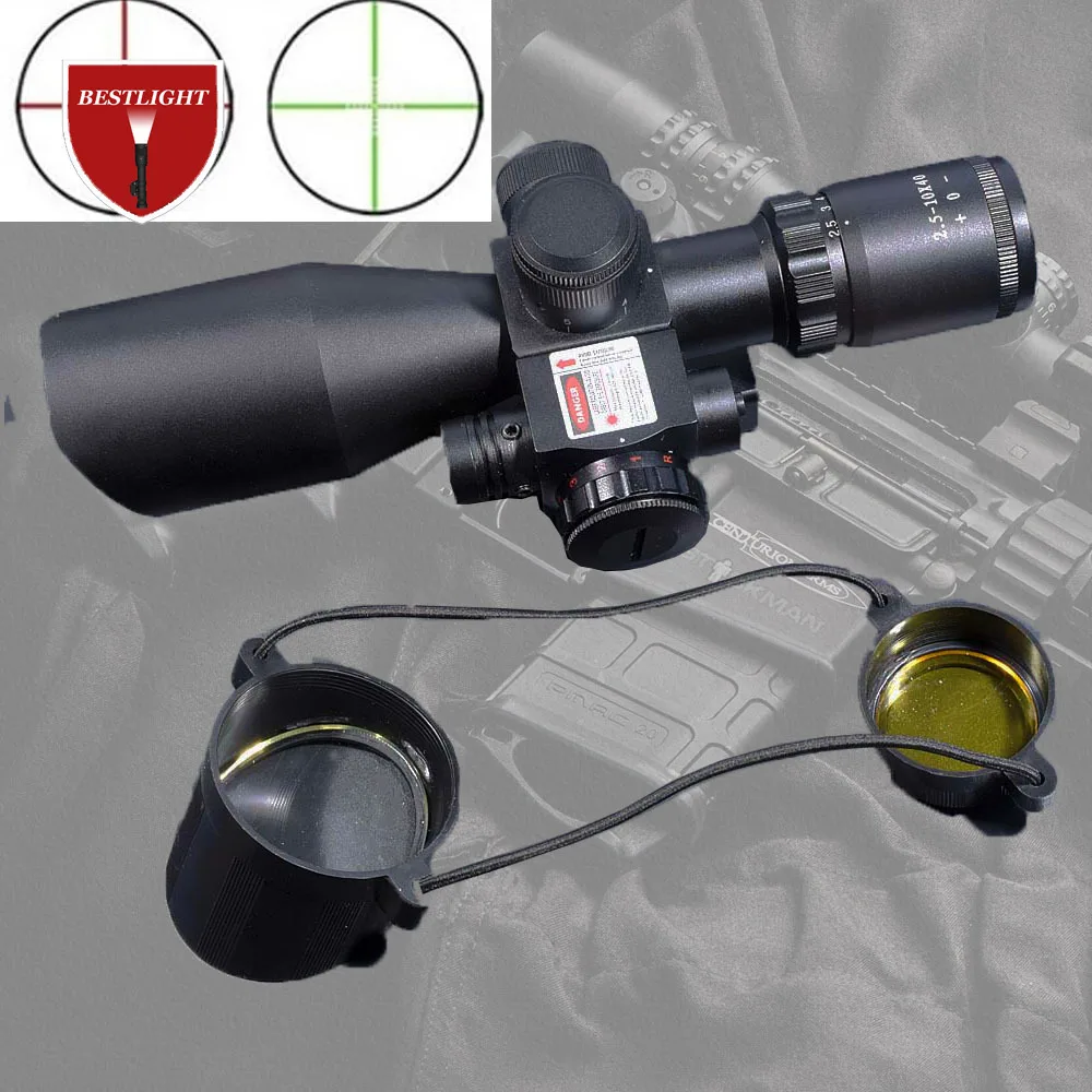Tactical 2.5-10x40 Riflescope Red Green Dual illuminated Mil-dot Rifle Scope with Red Optics Sight Laser Sight Airsoft 20mm
Tactical 2.5-10x40 Riflescope Red Green Dual illuminated Mil-dot Rifle Scope with Red Optics Sight Laser Sight Airsoft 20mm