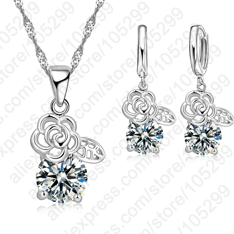 Top Sale 925 Sterling Silver Cubic Zircon Hollow Out Flower Pendant Necklace/Earring Jewelry Sets Women Gifts
Top Sale 925 Sterling Silver Cubic Zircon Hollow Out Flower Pendant Necklace/Earring Jewelry Sets Women Gifts