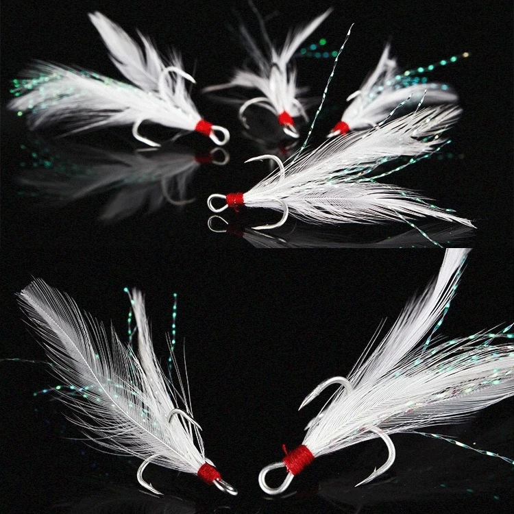 6pcs/lot Feathered Treble Hooks 1#2#4#6#8#10# Three Hooks Bait Assembled Paillette High Carbon Fishing Hook Fishing Tackle Pesca
6pcs/lot Feathered Treble Hooks 1#2#4#6#8#10# Three Hooks Bait Assembled Paillette High Carbon Fishing Hook Fishing Tackle Pesca