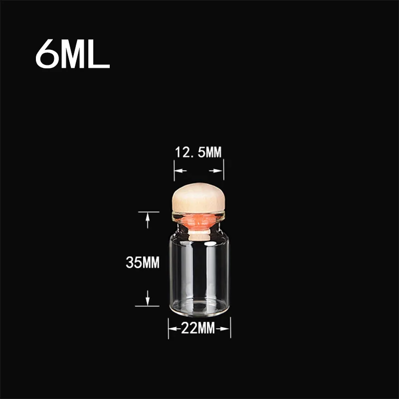 100pcs 22x35x12.5mm Small Glass Bottles With Round Dome Corks DIY 6 ml Clear Transparent Empty Mini Cute Glass Vials Jars
100pcs 22x35x12.5mm Small Glass Bottles With Round Dome Corks DIY 6 ml Clear Transparent Empty Mini Cute Glass Vials Jars