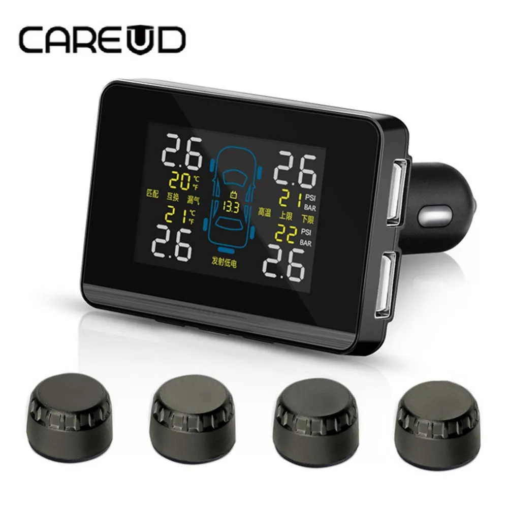 CAREUD автомобильный беспроводной TPMS система контроля давления в шинах с 4 внешними