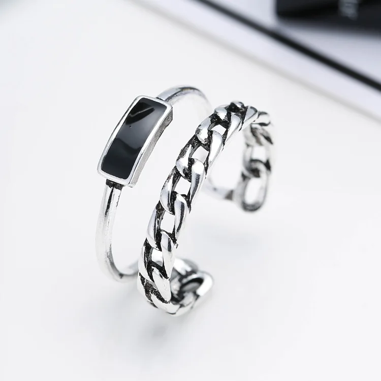 Promotion Black Resin 925 Sterling Silver Female Thai Silver Retro Finger Rings Jewelry For Women Open Ring No Fade Gift
Promotion Black Resin 925 Sterling Silver Female Thai Silver Retro Finger Rings Jewelry For Women Open Ring No Fade Gift