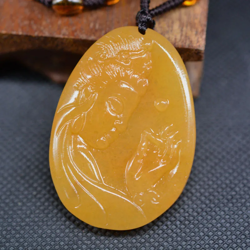 Drop Shipping Hand Carved YunNan HuangLong Jade Guan Yin Buddha Pendant Jade Stone Necklace Lucky Amulet With Chain Gift
Drop Shipping Hand Carved YunNan HuangLong Jade Guan Yin Buddha Pendant Jade Stone Necklace Lucky Amulet With Chain Gift