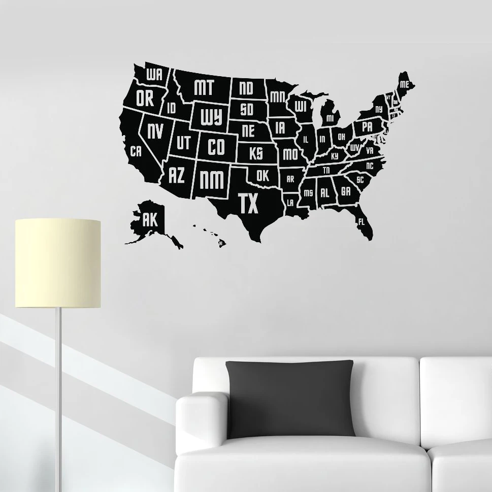 New Design USA Map Wall Sticker Decal Vinyl Home Office Wall Decor Mural Modern Art Map of the America Wallpaper Removable LC424
New Design USA Map Wall Sticker Decal Vinyl Home Office Wall Decor Mural Modern Art Map of the America Wallpaper Removable LC424