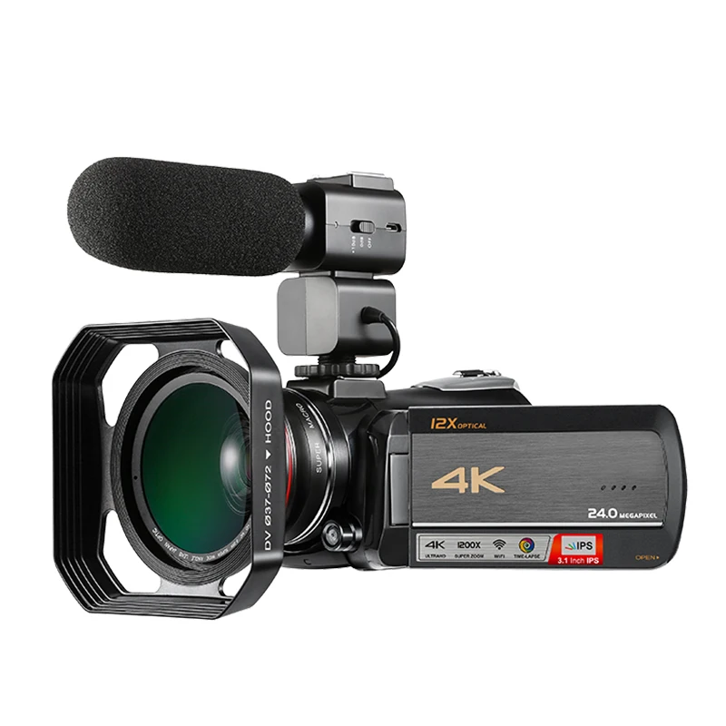 Winait UHD 4k WIFI digital video camera with 3.0'' touch display and 12 x optical zoom digital camcorder
Winait UHD 4k WIFI digital video camera with 3.0'' touch display and 12 x optical zoom digital camcorder