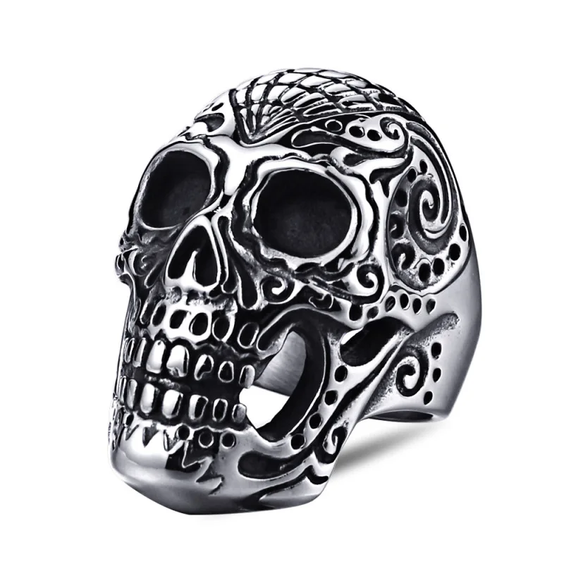 Vintage Silver Black Tibetan man rings Silver Skeleton Ring Retro Rock Punk Vampire Skull Ring Men Fashion Jewelry
Vintage Silver Black Tibetan man rings Silver Skeleton Ring Retro Rock Punk Vampire Skull Ring Men Fashion Jewelry