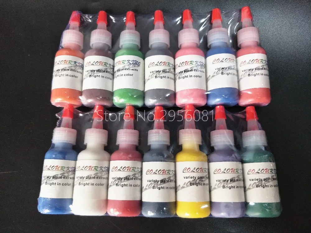 14pcs/set mixed colors permanent makeup pigment tattoo ink 15ml/bottle(1/2OZ) paint set for body makeup tattooing
14pcs/set mixed colors permanent makeup pigment tattoo ink 15ml/bottle(1/2OZ) paint set for body makeup tattooing
