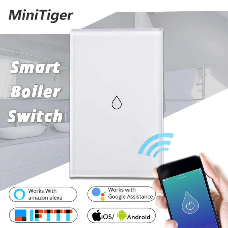 Smart Home Wifi Water Heater Switch Tuya APP Remote Control Boiler Touch Switch Amazon Alexa Echo Google Home 2.4G Voice Control
Smart Home Wifi Water Heater Switch Tuya APP Remote Control Boiler Touch Switch Amazon Alexa Echo Google Home 2.4G Voice Control