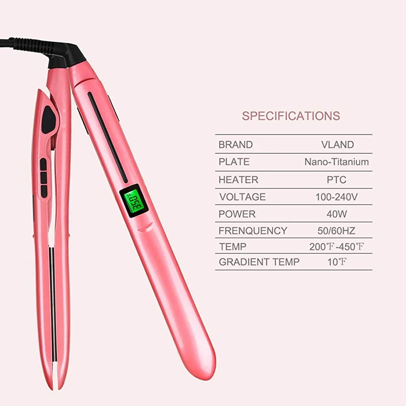 HOT!Hair Straightener with 1 Inch Ion plates Adjustable Temperature Suitable for All Hair Types Fast Dual Voltage Rose Pink UK | Красота и