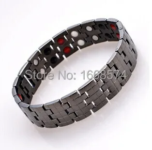 Free shipping! 316L stainless steel 4 in 1 bio infrared ion broad balck magnet germanium energy bangle bracelet magnetic health | Украшения