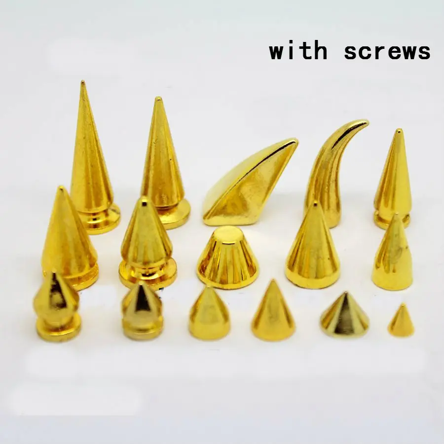 Gold Bullet Rivets For Leather Craft Studs and Spikes For Clothes Thorns Patch To Shoes Punk Garment Rivets Tachas Para Ropa
Gold Bullet Rivets For Leather Craft Studs and Spikes For Clothes Thorns Patch To Shoes Punk Garment Rivets Tachas Para Ropa