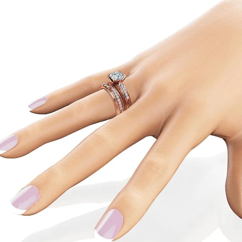 OMHXZJ Wholesale European Fashion Woman Man Party Wedding Gift Luxury White AAA Zircon 14KT Rose Gold Ring Set RR787
OMHXZJ Wholesale European Fashion Woman Man Party Wedding Gift Luxury White AAA Zircon 14KT Rose Gold Ring Set RR787