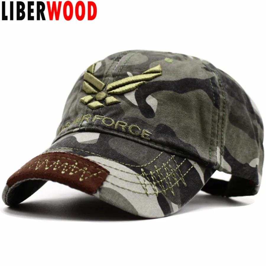 Фото LIBERWOOD США ВВС крылья вышитые тактические головные уборы кепка камуфляжная
