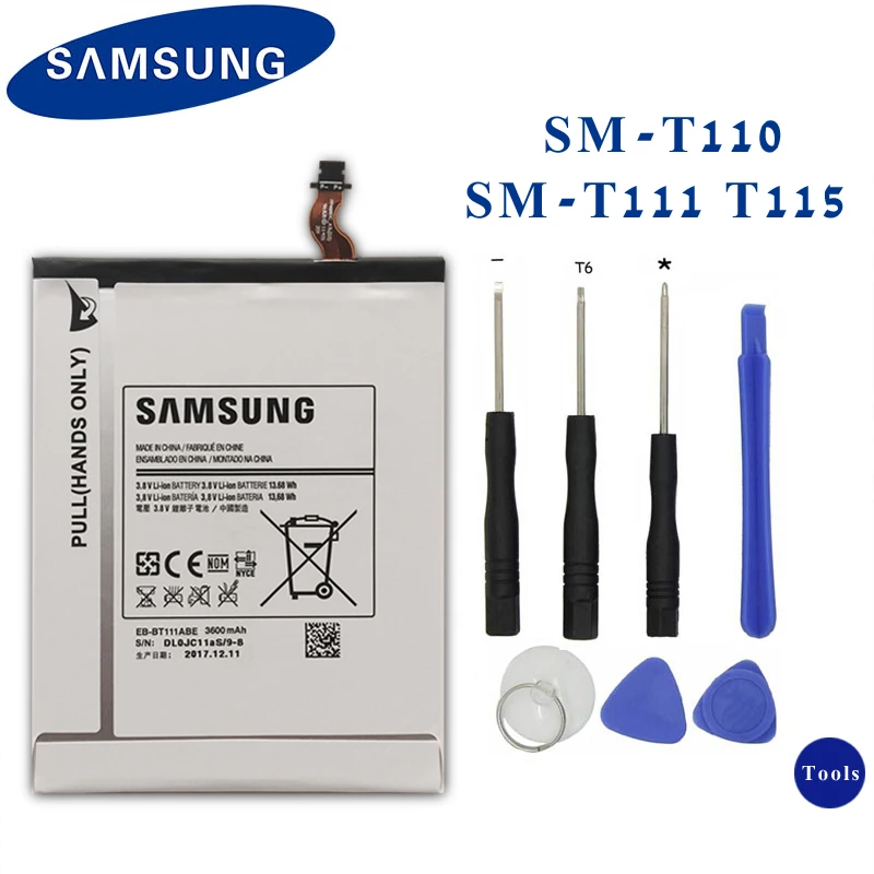 Samsung Original Tablet Battery EB-BT111ABE EB-BT115ABC For SAMSUNG T115 T116 SM-T110 SM-T111 Authentic Battery 3600mAh
Samsung Original Tablet Battery EB-BT111ABE EB-BT115ABC For SAMSUNG T115 T116 SM-T110 SM-T111 Authentic Battery 3600mAh