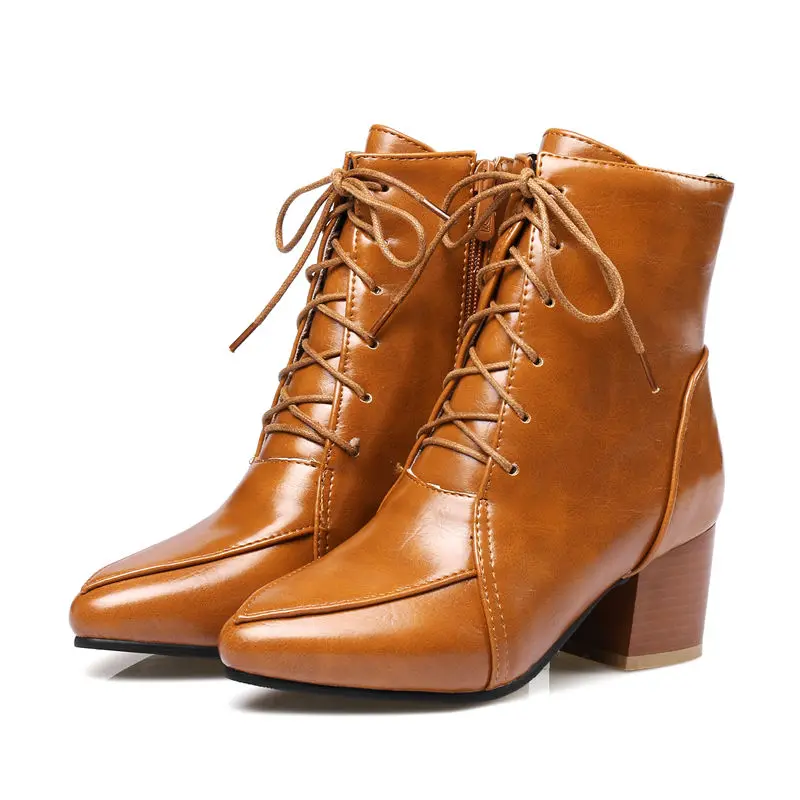 Smeeroon ankle boots for women autumn winter boots pointed toe women boots zip+cross tied high heels prom shoes big size 32-43
Smeeroon ankle boots for women autumn winter boots pointed toe women boots zip+cross tied high heels prom shoes big size 32-43