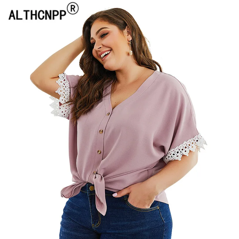 Plus Size Tops Korte Mouw Chiffon Blouse Women Lace Patchwork Sexy V Neck Womens Tops and Blouse Blusas Mujer Dames Blouse Zomer
Plus Size Tops Korte Mouw Chiffon Blouse Women Lace Patchwork Sexy V Neck Womens Tops and Blouse Blusas Mujer Dames Blouse Zomer