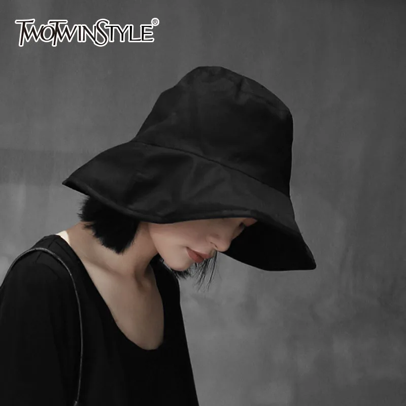 TWOTWINSTYLE Basic Fisherman Hat For Women Three Colours Comfortable Ring Bucket Hats 2020 Spring Summer Female Fashion Casual
TWOTWINSTYLE Basic Fisherman Hat For Women Three Colours Comfortable Ring Bucket Hats 2020 Spring Summer Female Fashion Casual
