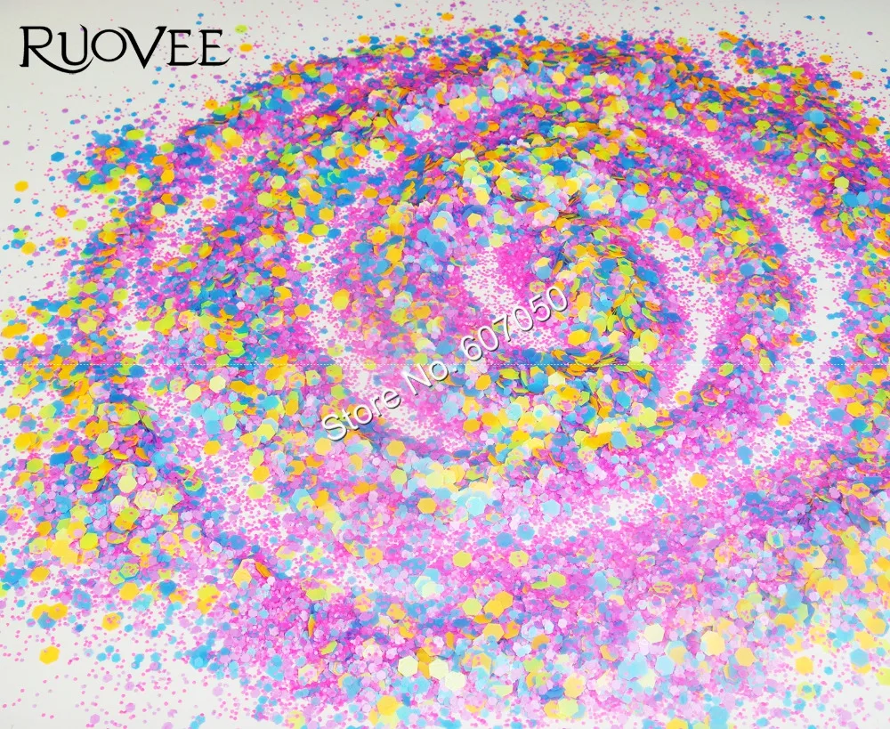 Растворитель неонового цвета для ногтей 30 грамм|glitter hexagonal|solvent resistant glitternail glitter