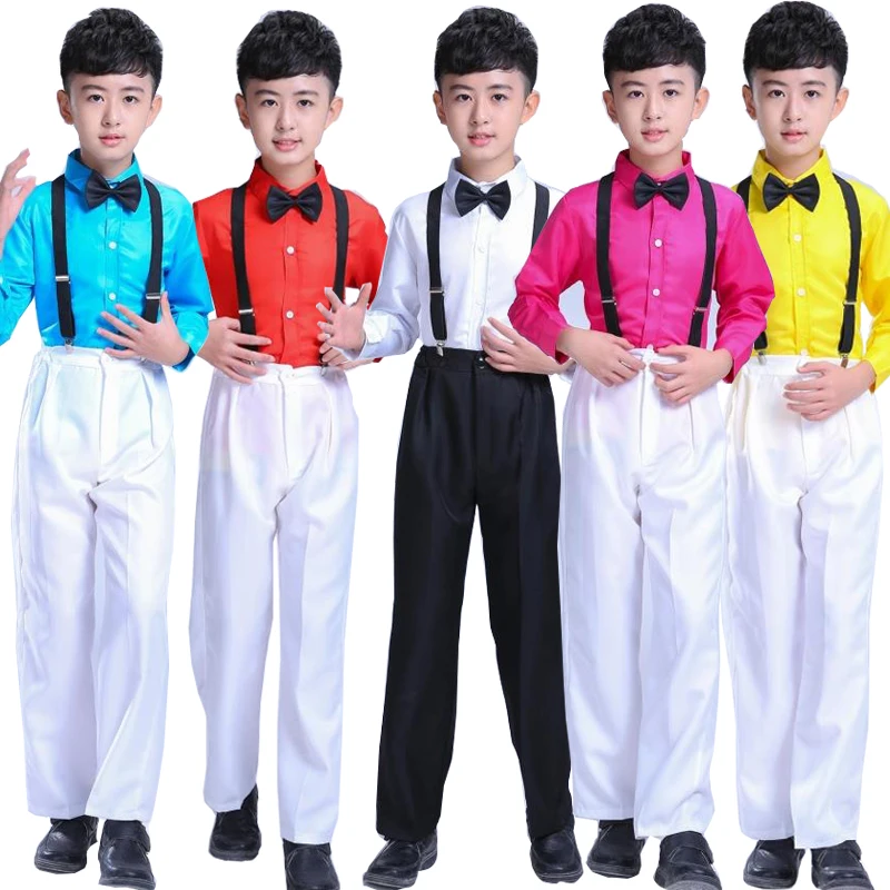 Boys Stage Clothing Set (Tops +Strap+ Pant +tie) Children Wedding Prom Suits Piano performance costume chorus Clothes Outfits
Boys Stage Clothing Set (Tops +Strap+ Pant +tie) Children Wedding Prom Suits Piano performance costume chorus Clothes Outfits