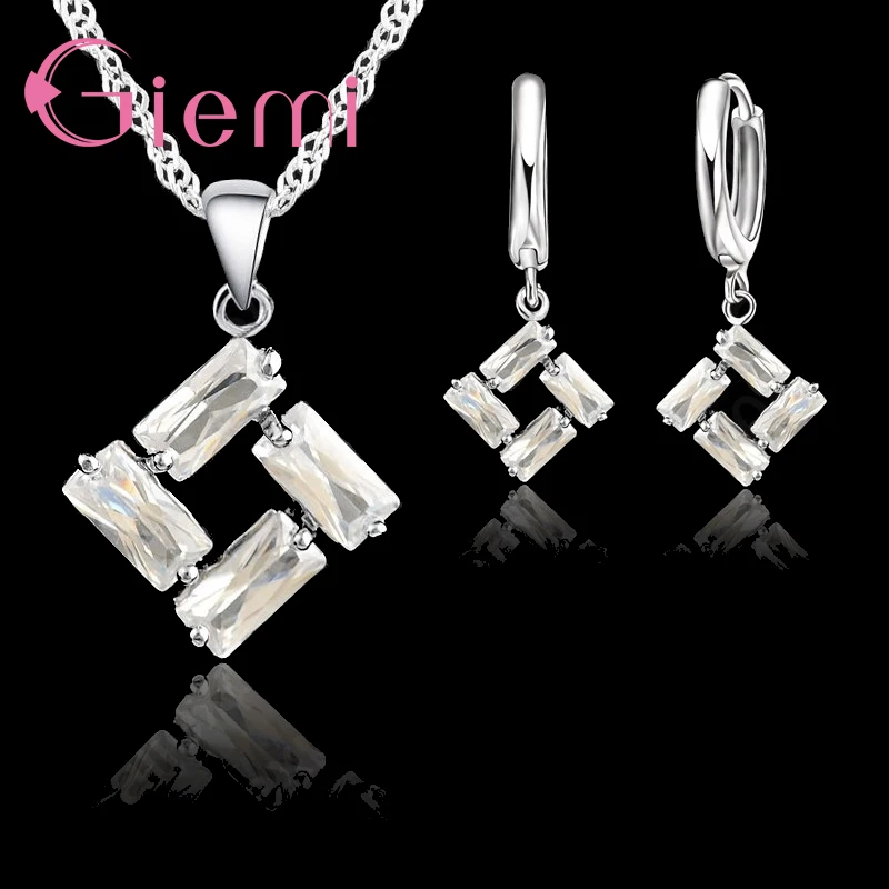 New Arrival Square shape White Cubic zircon Crystal Necklace Earrings 925 Sterling Silver Jewelry Sets Birthday party Gifts
New Arrival Square shape White Cubic zircon Crystal Necklace Earrings 925 Sterling Silver Jewelry Sets Birthday party Gifts